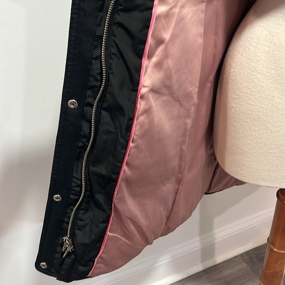 KATE SPADE Tapered Waist Puffer Jacket w/ detachable Faux Fur Trim Sz XS - Picture 9 of 14